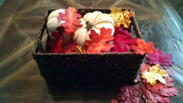 great easy affordable last minute thanksgiving decorations, seasonal holiday decor, thanksgiving decorations, Basket one