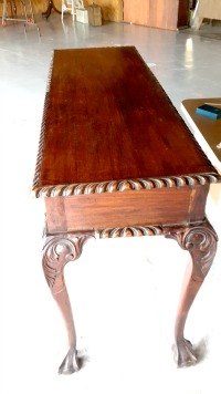 easy project chalk painted sofa entry table, sofa table before picture