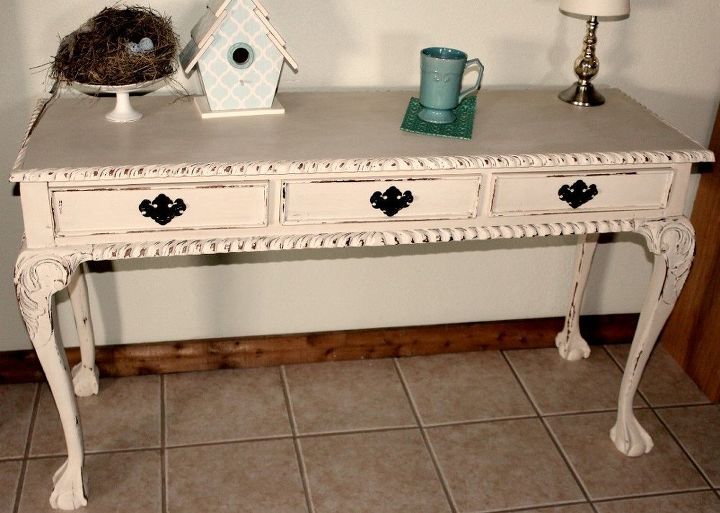 Easy Project Chalk Painted Sofa Entry Table Hometalk Chalk Painted Sofa Entry Table, How To Paint A Console Table