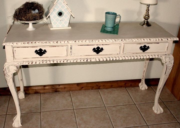 easy project chalk painted sofa entry table