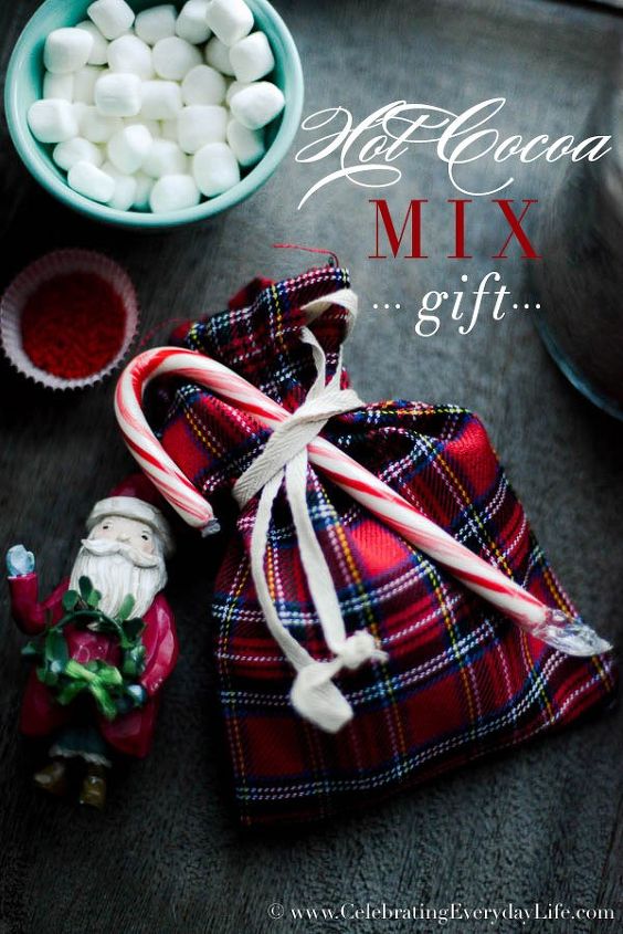 hot cocoa mix diy gift bag, crafts