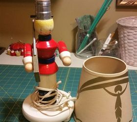 soldier on thrift find to nutcracker lamp, christmas decorations, crafts, lighting, seasonal holiday decor