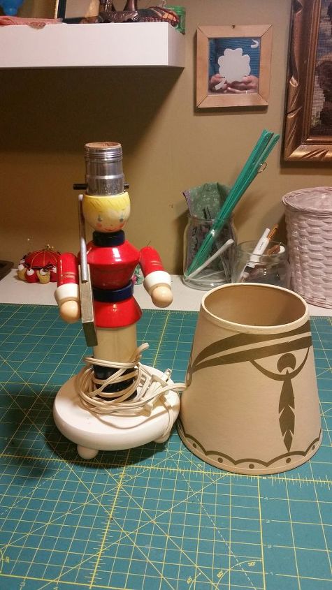 soldier on thrift find to nutcracker lamp, christmas decorations, crafts, lighting, seasonal holiday decor