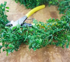 make your own mini faux boxwood wreaths for about 4 ea versus 14, christmas decorations, crafts, seasonal holiday decor, wreaths