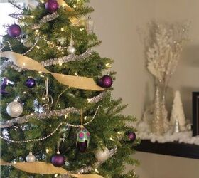 a silver purple glam christmas tree, christmas decorations, how to, seasonal holiday decor