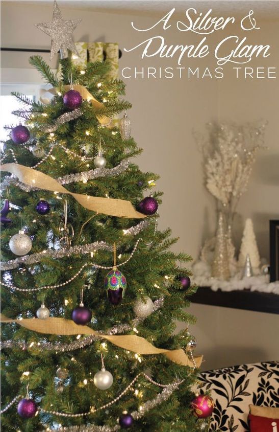 a silver purple glam christmas tree, christmas decorations, how to, seasonal holiday decor