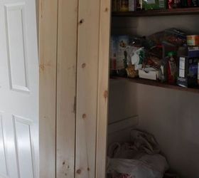double pantry barn door diy under 90, closet, diy, doors, kitchen design, woodworking projects