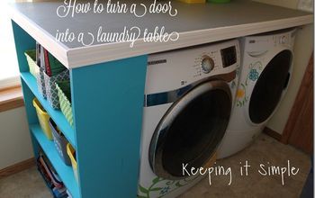 How to Turn a Door Into a Laundry Room Table #DIY #BuildIt