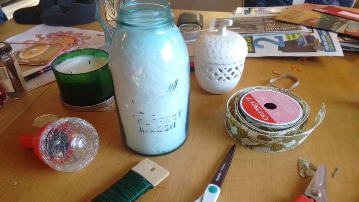 solar mason jar crackle globe, christmas decorations, crafts, mason jars, seasonal holiday decor