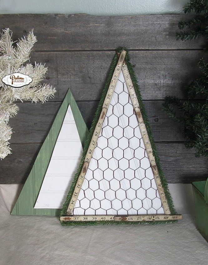 simple trees with bead board and chicken wire, christmas decorations, crafts, seasonal holiday decor