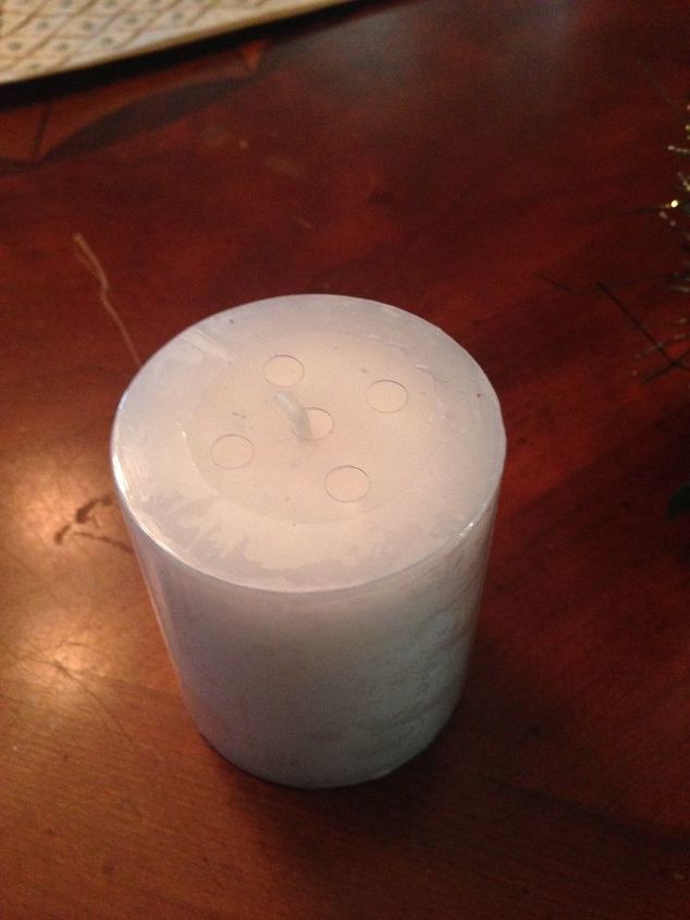 simple and cheap candle holder, christmas decorations, crafts, seasonal holiday decor, I bought this candle at Dollar tree
