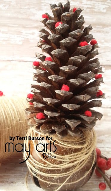 make a budget friendly rustic pine cone jingle bell, christmas decorations, crafts, seasonal holiday decor