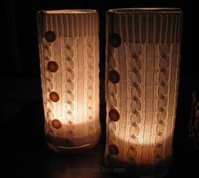 recycled sweater hurricane lamp more gift ideas with sweaters, crafts, repurposing upcycling, seasonal holiday decor