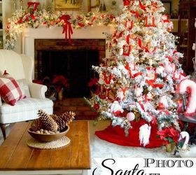 photos with santa christmas tree, christmas decorations, crafts, seasonal holiday decor