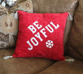 decorative pillows, christmas decorations, crafts, how to, seasonal holiday decor, Add letters tassels and go from drab to fab