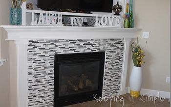 Fire Place Makeover With Mosaic Tiles #DIY #Tiling