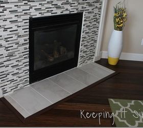 fire place makeover with mosaic tiles diy, diy, fireplaces mantels, living room ideas, tiling