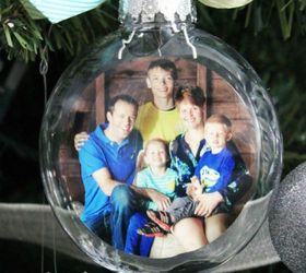 s 23 breathtaking ways to dress up a plain plastic or glass ornament, crafts, Use one as a family photo frame
