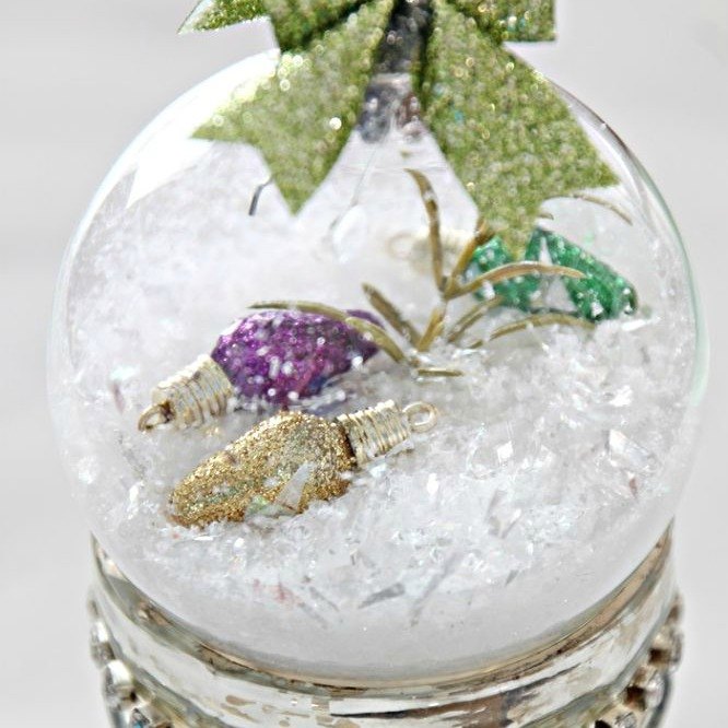 s 23 breathtaking ways to dress up a plain plastic or glass ornament, crafts, Turn one into a shimmering snow globe