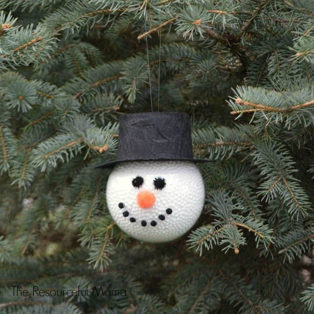 s 23 breathtaking ways to dress up a plain plastic or glass ornament, crafts, Make one into Frosty the Snowman in minutes