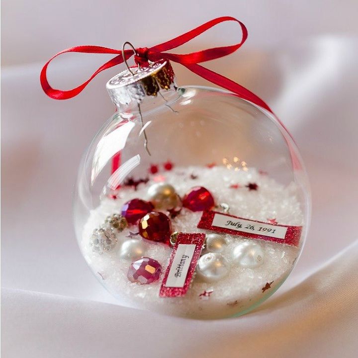 s 23 breathtaking ways to dress up a plain plastic or glass ornament, crafts, Turn a few into keepsakes for kids
