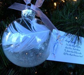 s 23 breathtaking ways to dress up a plain plastic or glass ornament, crafts, Add feathers to make one angelic