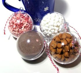 s 23 breathtaking ways to dress up a plain plastic or glass ornament, crafts, Make a few tasty with hot cocoa ingredients