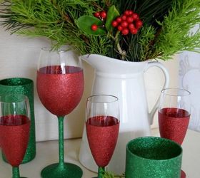 create beautiful sparkly festive glasses, christmas decorations, crafts, decoupage, how to, seasonal holiday decor