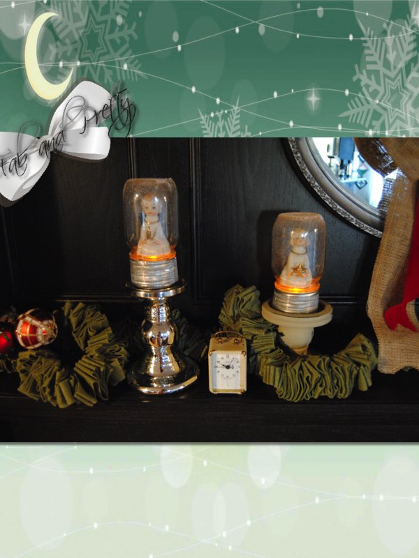 mason jar luminaries with vintage christmas ornaments diy, christmas decorations, lighting, mason jars, seasonal holiday decor, Mason Jar Christmas Luminary
