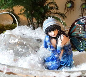 winter wonderland fairy garden, christmas decorations, gardening, repurposing upcycling, seasonal holiday decor