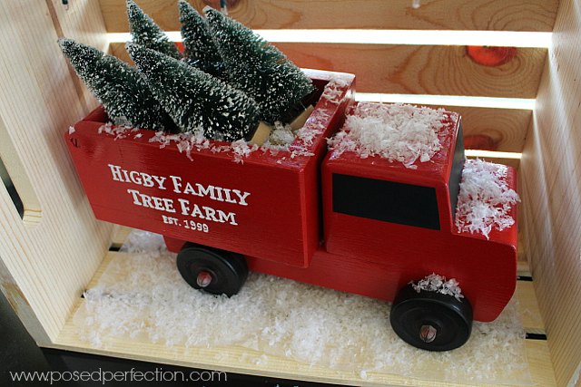 holiday crate x 10 vintage truck with christmas trees, crafts, repurposing upcycling, seasonal holiday decor