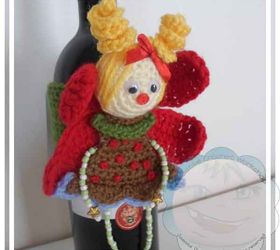 crochet fairy wine bottle cozy, crafts