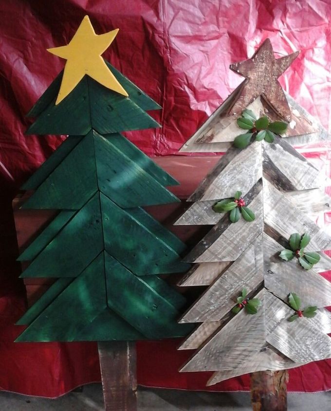 natal diy, rvores de Natal de madeira de paletes