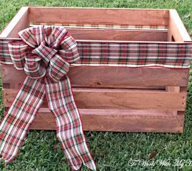 wood crate turned faux planter holiday crate x 10, christmas decorations, crafts, repurposing upcycling, seasonal holiday decor