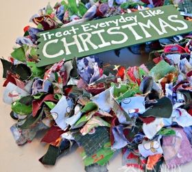 scrap fabric christmas wreath, christmas decorations, crafts, how to, seasonal holiday decor, wreaths