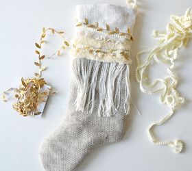 diy linen burlap christmas stockings, christmas decorations, crafts