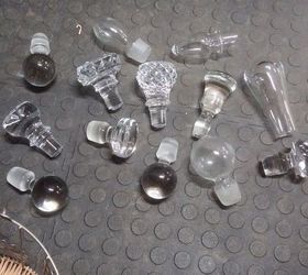 what to do with glass bottlle stoppers, Here they are and they are quite beautiful