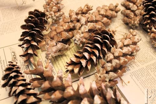 christmas star decorations using pine cones, christmas decorations, crafts, seasonal holiday decor