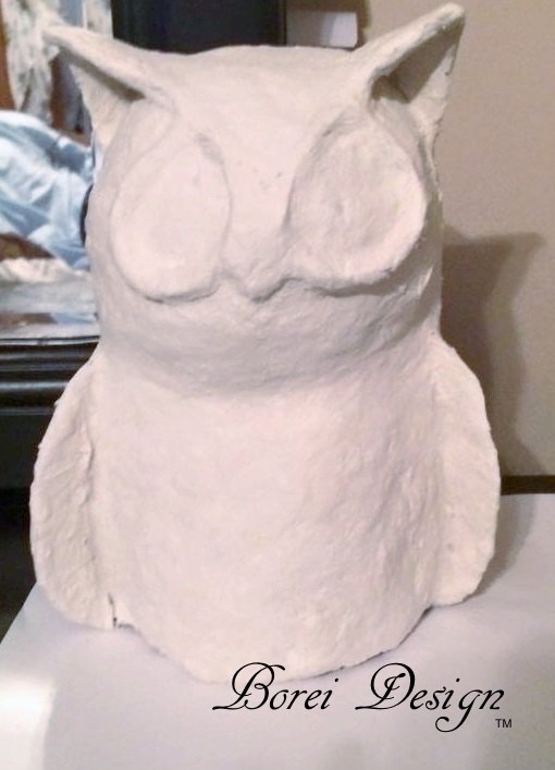 tutorial de escultura de coruja de papel mach rstica