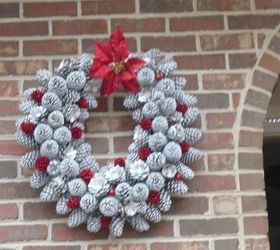 wreath made of pine cones, christmas decorations, crafts, seasonal holiday decor, wreaths