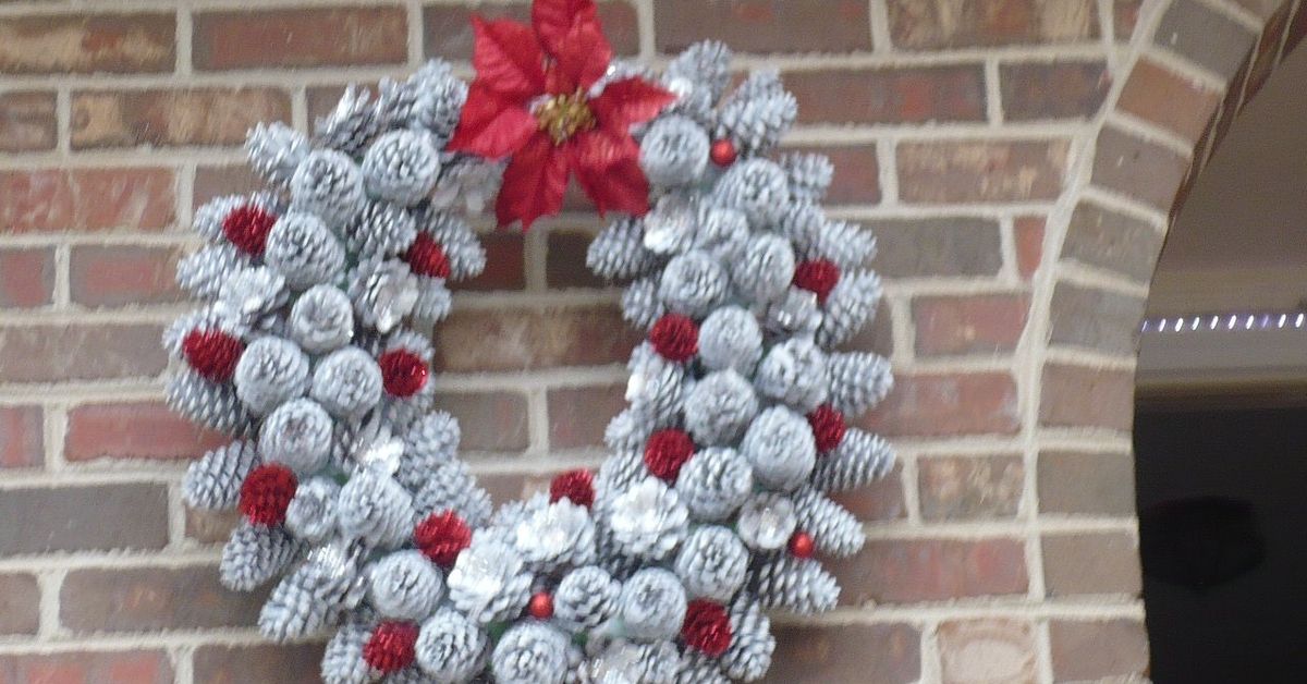 wreath made of pine cones christmas decorations crafts seasonal holiday decor