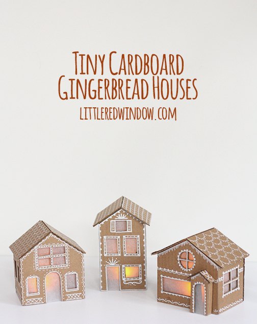 diy tiny cardboard gingerbread houses, christmas decorations, crafts, seasonal holiday decor