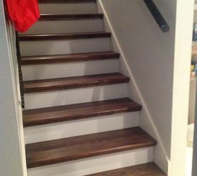from carpet to wood stairs redo cheater version, DIY Wood Stairs