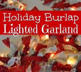 holiday burlap lighted garland, crafts, seasonal holiday decor