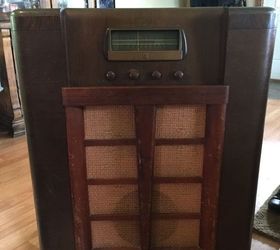 record radio cabinet made into, painted furniture, repurposing upcycling