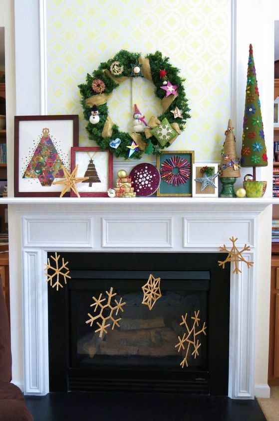 making craft stick snowflakes for christmas mantle display, christmas decorations, crafts, fireplaces mantels, how to, seasonal holiday decor