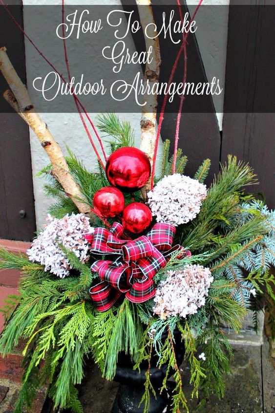 how to make great outdoor arrangements for christmas, christmas decorations, container gardening, gardening, how to, seasonal holiday decor