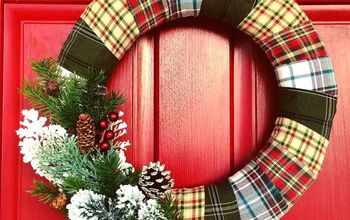 Flannel Wrapped Winter Holiday Wreath