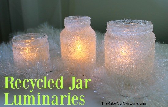 recycled jar luminaries, christmas decorations, crafts, decoupage