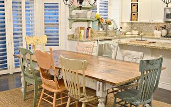 DIY Chippy Farm Table W/Mismatched Chairs!